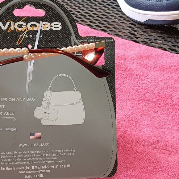 VIGOSS UV BROWN Sun Glasses/Pearls WRISTLET CASE - Picture 2 of 5